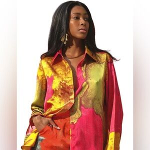 NWT 205.00 ANDREA IYAMAH
VANA SHIRT - EROS PRINT XS WILL FIT SMALL